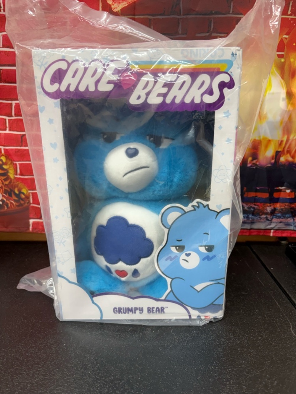 Care Bears Grumpy Bear Plush - Blue with White Belly Badge
